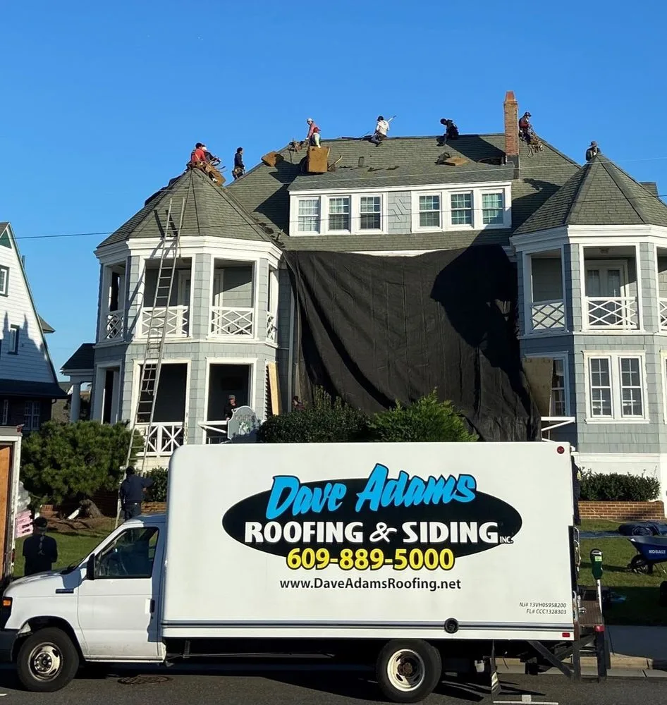 Dave Adams Roofing and Siding branded truck