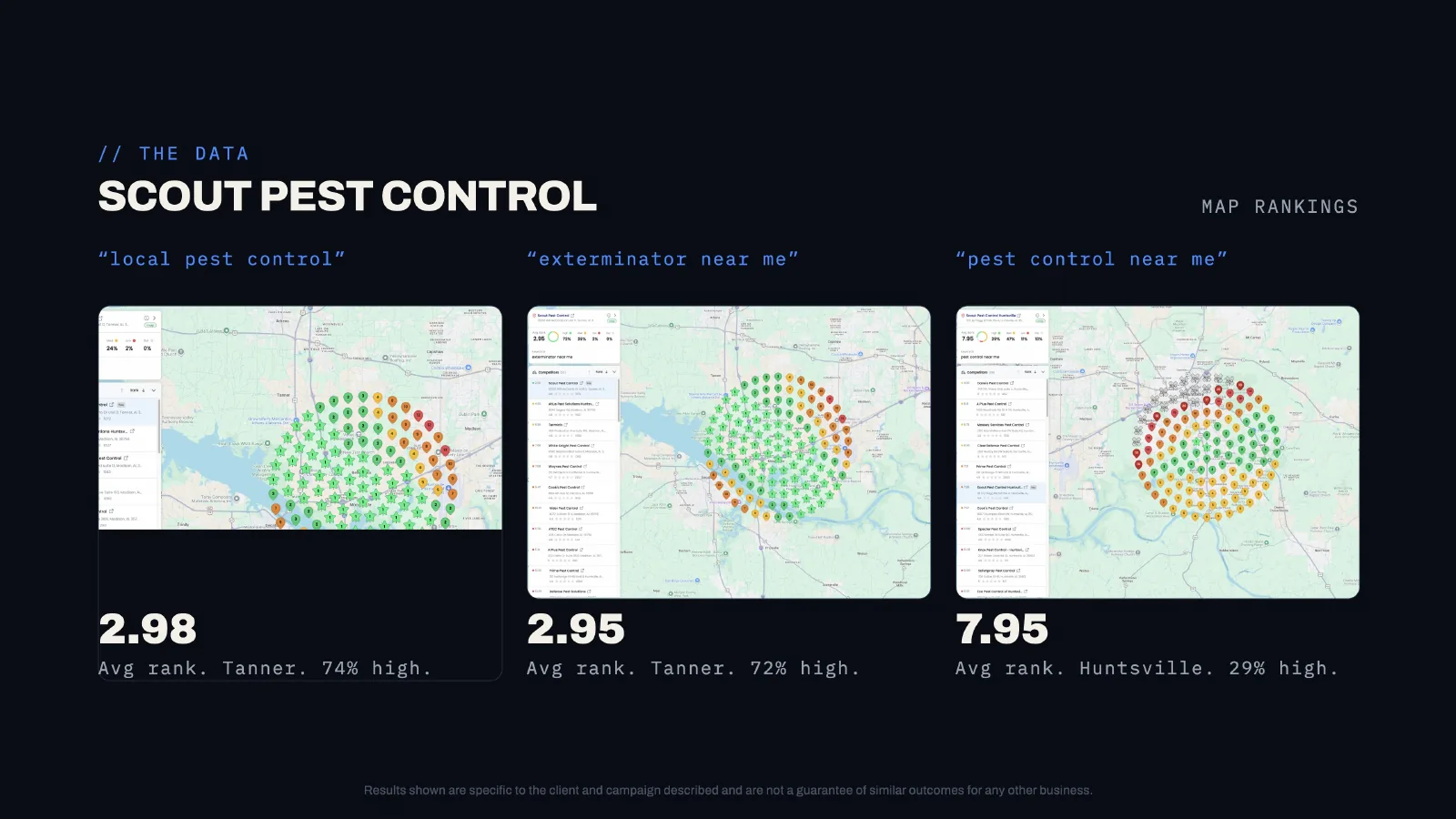 Scout Pest Control Google Maps rankings in Tanner and Huntsville